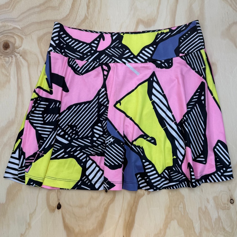 Jamie Sadock Simplicite Golf Skort Pink Yellow Abstract Graphic 31306 Womens 15w